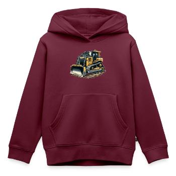 Planierraupe coole Baufahrzeuge auf der Baustelle - Kinder Premium Organic Hoodie - Burgunderrot - Vorne - AI Model Kid Female (0cm)