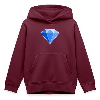 Edelsteine: Saphir Zeichnung / Symbol. Juwel. - Kinder Premium Organic Hoodie - Burgunderrot - Vorne - AI Model Kid Female (0cm)