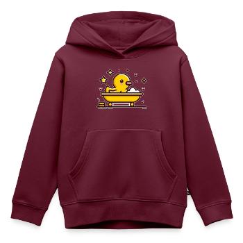 Badeente Badewanne - Kinder Premium Organic Hoodie - Burgunderrot - Vorne - AI Model Kid Female (0cm)