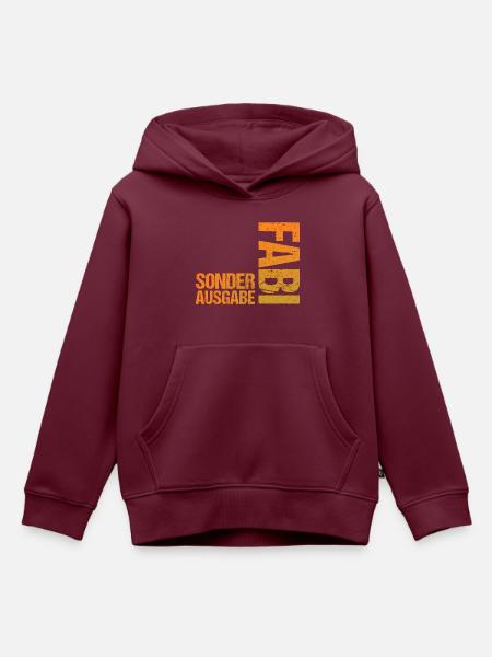 Fabian - Kinder Premium Organic Hoodie - Burgunderrot