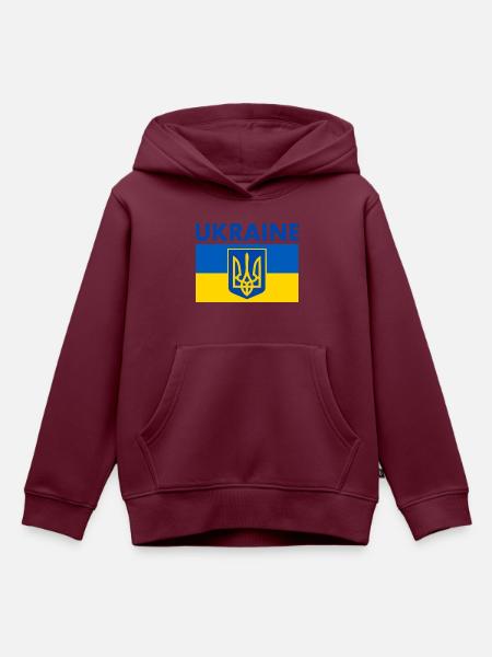 Ukraine - Kinder Premium Organic Hoodie - Burgunderrot
