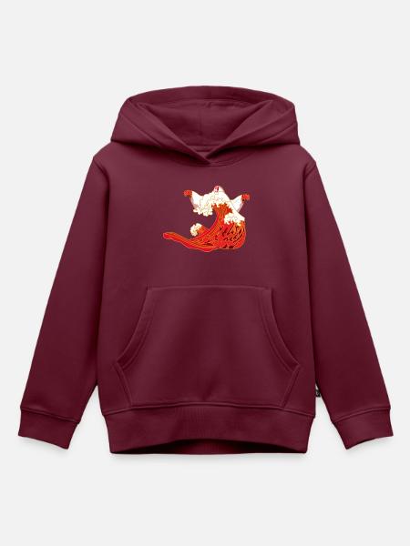 Halloween Gespenst - Kinder Premium Organic Hoodie - Burgunderrot
