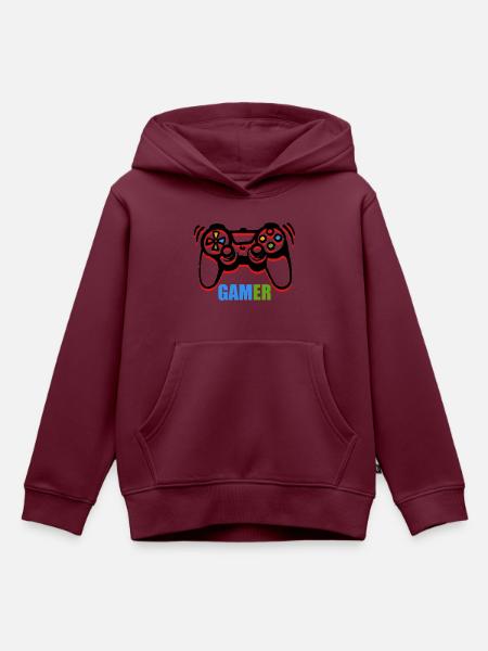 Spielkonsolen-Spieler - Kinder Premium Organic Hoodie - Burgunderrot