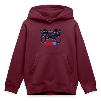 Spielkonsolen-Spieler - Kinder Premium Organic Hoodie - Burgunderrot - Vorne - AI Model Kid Female (0cm)