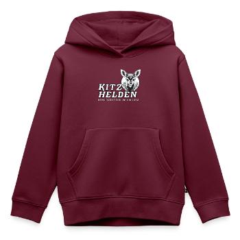 KITZRETTER im Einsatz - Kinder Premium Organic Hoodie - Burgunderrot - Vorne - AI Model Kid Female (0cm)
