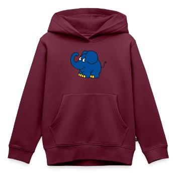 Der Elefant - Kinder Premium Organic Hoodie - Burgunderrot - Vorne - AI Model Kid Female (0cm)