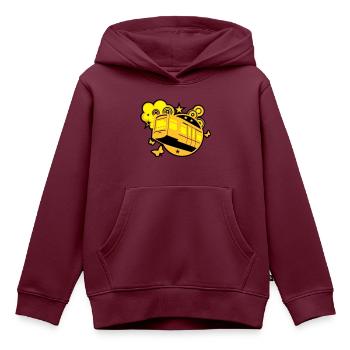 Wuppertal T Shirt Design Schwebebahn - Kinder Premium Organic Hoodie - Burgunderrot - Vorne - AI Model Kid Female (0cm)