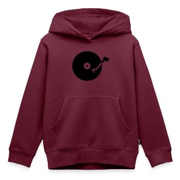 Turntable - Kinder Premium Organic Hoodie - Burgunderrot - Vorne - AI Model Kid Female (0cm)