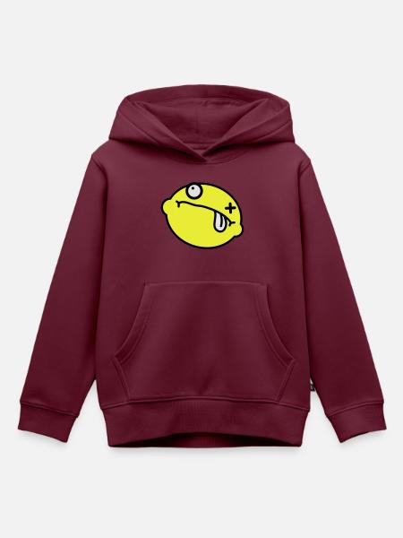 Dead Lemon Smiley - Kinder Premium Organic Hoodie - Burgunderrot