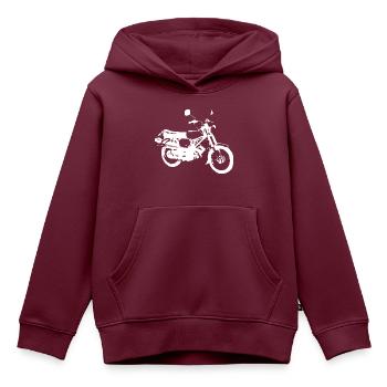 Simson S51 Enduro - Kinder Premium Organic Hoodie - Burgunderrot - Vorne - AI Model Kid Female (0cm)