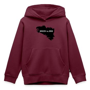 BREIZH MA BRO - Kinder Premium Organic Hoodie - Burgunderrot - Vorne - AI Model Kid Female (0cm)