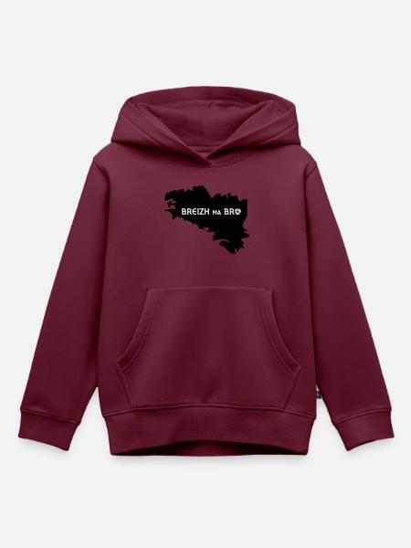BREIZH MA BRO - Kinder Premium Organic Hoodie - Burgunderrot