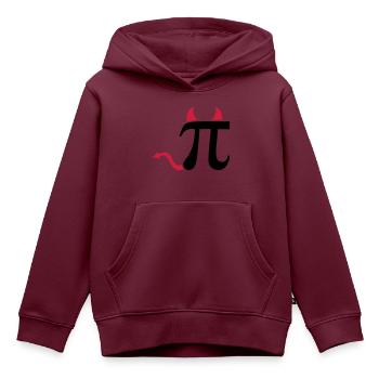 Pi - Kinder Premium Organic Hoodie - Burgunderrot - Vorne - AI Model Kid Female (0cm)