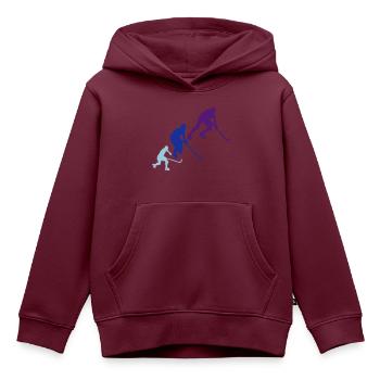 Eisbahn Hockey Silhouette Animation - Kinder Premium Organic Hoodie - Burgunderrot - Vorne - AI Model Kid Female (0cm)