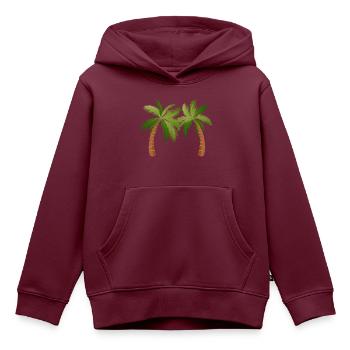 Palmen Baum Palmen - Kinder Premium Organic Hoodie - Burgunderrot - Vorne - AI Model Kid Female (0cm)