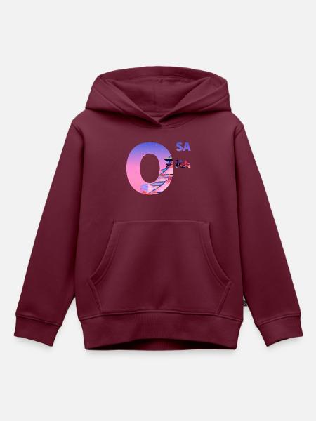 Osaka - Kinder Premium Organic Hoodie - Burgunderrot