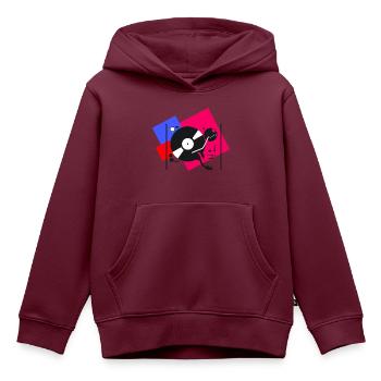 colorful turntables 2 - Kinder Premium Organic Hoodie - Burgunderrot - Vorne - AI Model Kid Female (0cm)