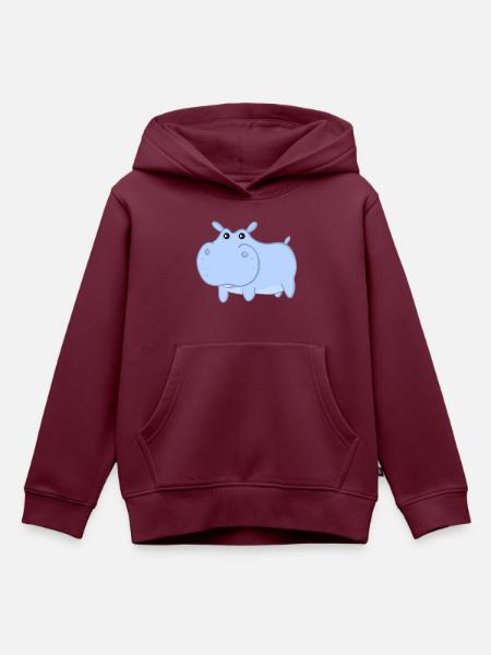 Henry das blaue Nilpferd - Kinder Premium Organic Hoodie - Burgunderrot