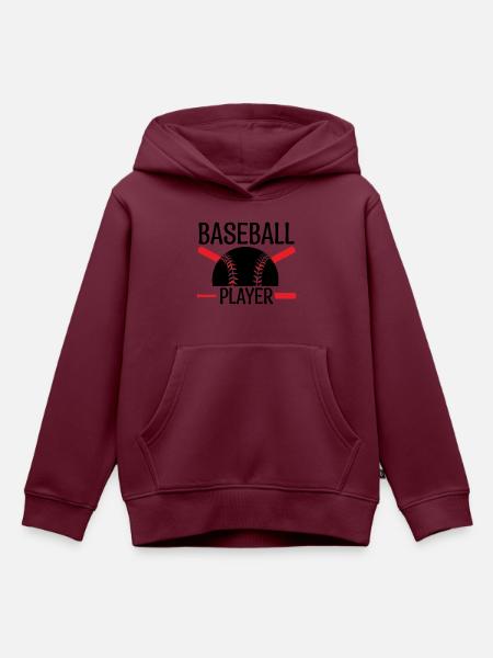 baseballspieler. Baseball-Trainer. - Kinder Premium Organic Hoodie - Burgunderrot