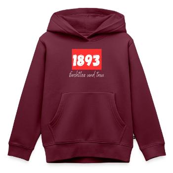 1893 furchtlos und treu - Kinder Premium Organic Hoodie - Burgunderrot - Vorne - AI Model Kid Female (0cm)