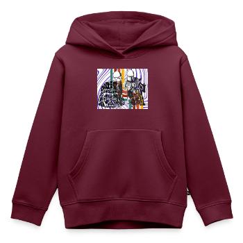 6 Original - Kinder Premium Organic Hoodie - Burgunderrot - Vorne - AI Model Kid Female (0cm)