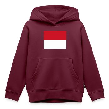 Flagge von Monaco / Drapeau Monaco - Kinder Premium Organic Hoodie - Burgunderrot - Vorne - AI Model Kid Female (0cm)