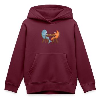Playing Cards - Kinder Premium Organic Hoodie - Burgunderrot - Vorne - AI Model Kid Female (0cm)