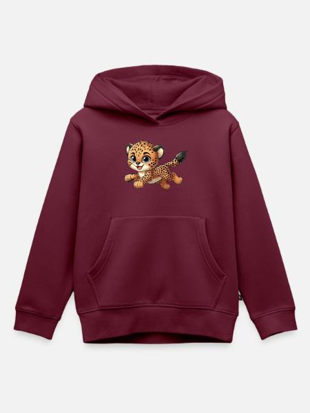 Gepard-Kind - Kinder Premium Organic Hoodie - Burgunderrot