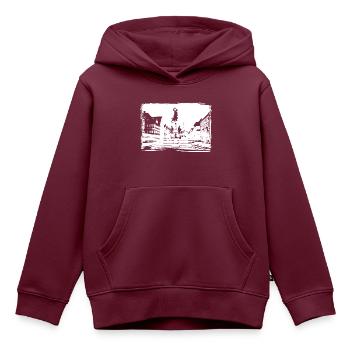 Herkulesbrunnen Augsburg - Kinder Premium Organic Hoodie - Burgunderrot - Vorne - AI Model Kid Female (0cm)
