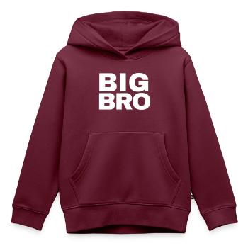 big bro - Kinder Premium Organic Hoodie - Burgunderrot - Vorne - AI Model Kid Female (0cm)