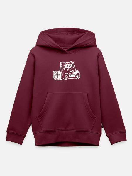 Gabelstapler / Forklift - Kinder Premium Organic Hoodie - Burgunderrot