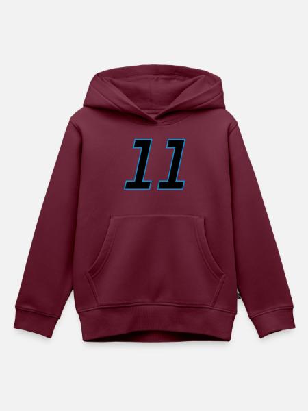 number_11 - Kinder Premium Organic Hoodie - Burgunderrot