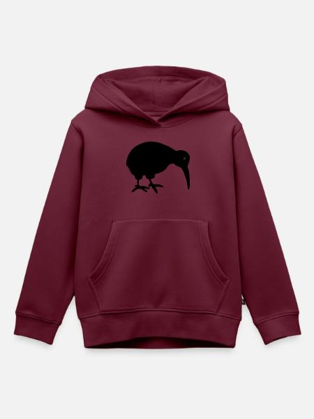 Kiwi - Neuseeland - Kinder Premium Organic Hoodie - Burgunderrot