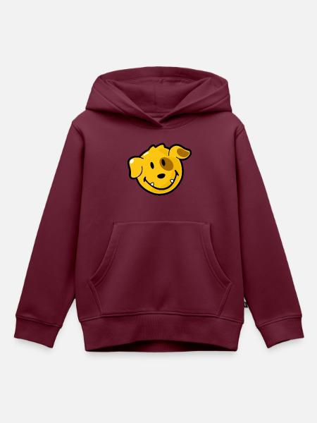 Smiley Dog - Kinder Premium Organic Hoodie - Burgunderrot