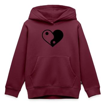 Yin Yang - Kinder Premium Organic Hoodie - Burgunderrot - Vorne - AI Model Kid Female (0cm)