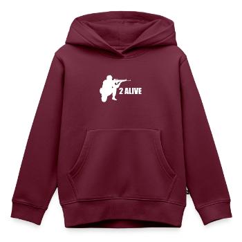 PUBG alive Gaming Zocken Battle Royale - Kinder Premium Organic Hoodie - Burgunderrot - Vorne - AI Model Kid Female (0cm)