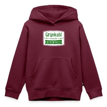 Grünkohl Oldenburg Frost Kohltour lustig witzig - Kinder Premium Organic Hoodie - Burgunderrot - Vorne - AI Model Kid Female (0cm)