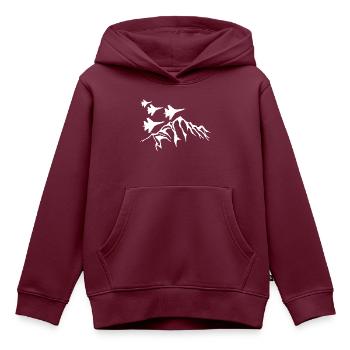 Jets über den Bergen - Kinder Premium Organic Hoodie - Burgunderrot - Vorne - AI Model Kid Female (0cm)