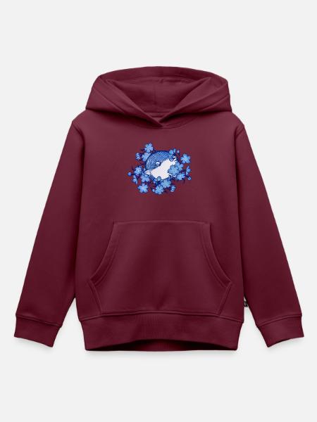 Meise - Kinder Premium Organic Hoodie - Burgunderrot