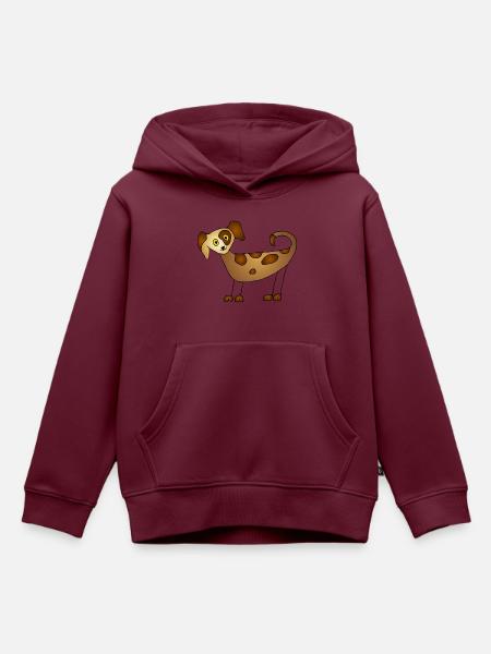 Hund - Kinder Premium Organic Hoodie - Burgunderrot