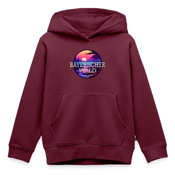 Nationalpark Bayerischer Wald - Kinder Premium Organic Hoodie - Burgunderrot - Vorne - AI Model Kid Female (0cm)