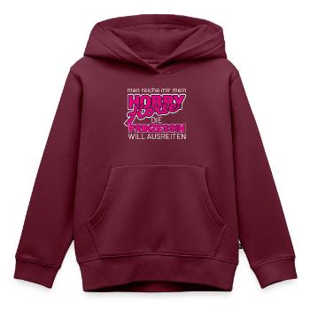 Hobby Horse Prinzessin - Kinder Premium Organic Hoodie - Burgunderrot - Vorne - AI Model Kid Female (0cm)
