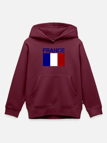 france - Kinder Premium Organic Hoodie - Burgunderrot