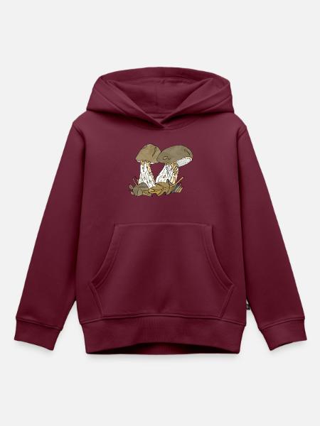 Pilze - Kinder Premium Organic Hoodie - Burgunderrot