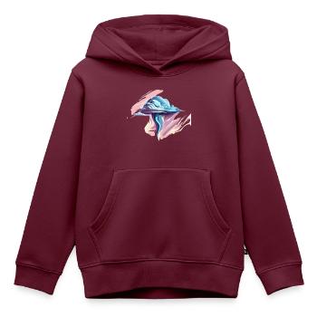 Chrom Wolken - Kinder Premium Organic Hoodie - Burgunderrot - Vorne - AI Model Kid Female (0cm)