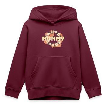 Mutterliebe im Blütenmeer - Kinder Premium Organic Hoodie - Burgunderrot - Vorne - AI Model Kid Female (0cm)