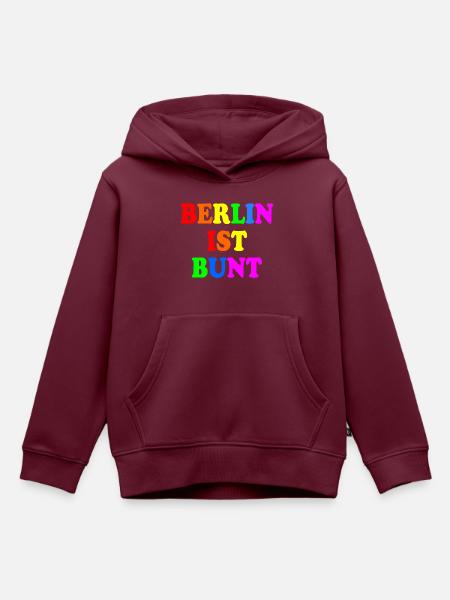 Berlin ist bunt - Kinder Premium Organic Hoodie - Burgunderrot