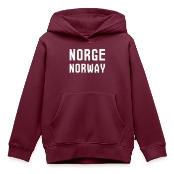 Norwegen - Norwegen - Kinder Premium Organic Hoodie - Burgunderrot - Vorne - AI Model Kid Female (0cm)