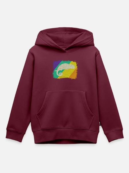 Das Chamäleon, immer gut getarnt. - Kinder Premium Organic Hoodie - Burgunderrot
