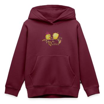 Quitten von Frubu - Kinder Premium Organic Hoodie - Burgunderrot - Vorne - AI Model Kid Female (0cm)